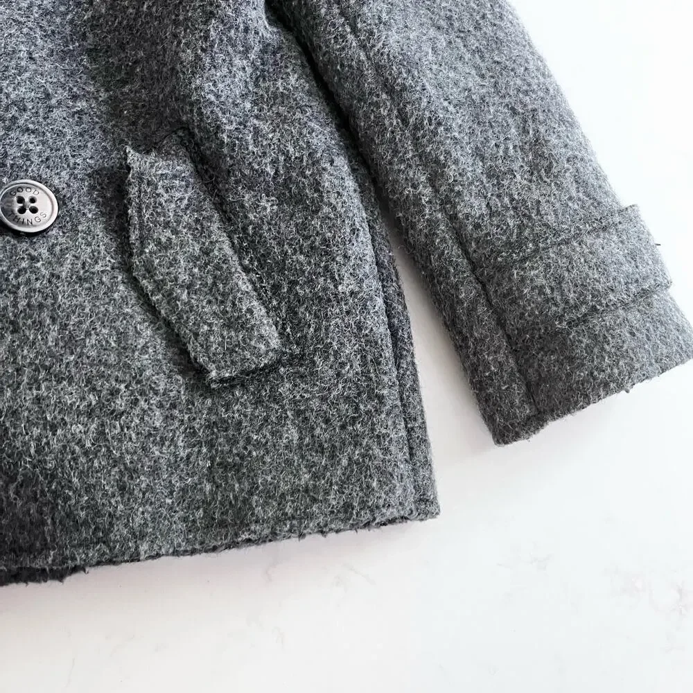 Zara boys gray polar fleece coat jacket size 8